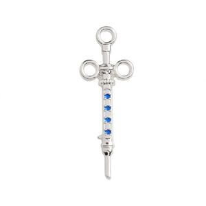 Medical Silver Crystal Enamel Pins 252